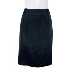 Kay Unger black satin pencil skirt 6 SS5